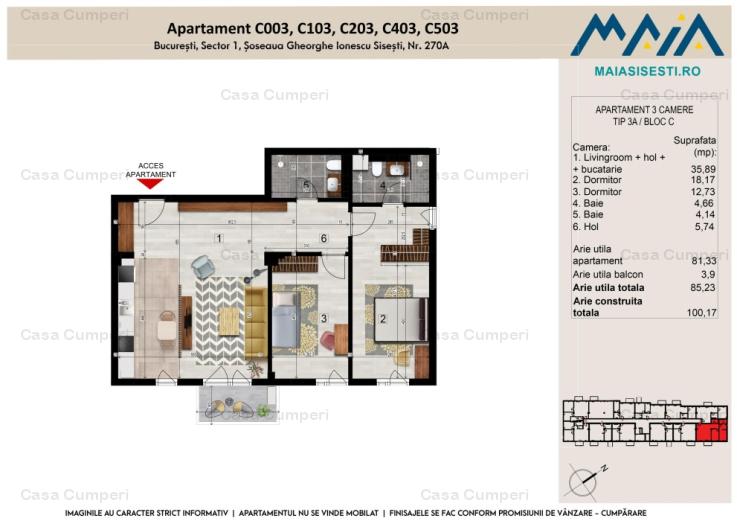 3 CAMERE | FINISAJE PREMIUM | SISESTI | LANGA METROU STRAULESTI