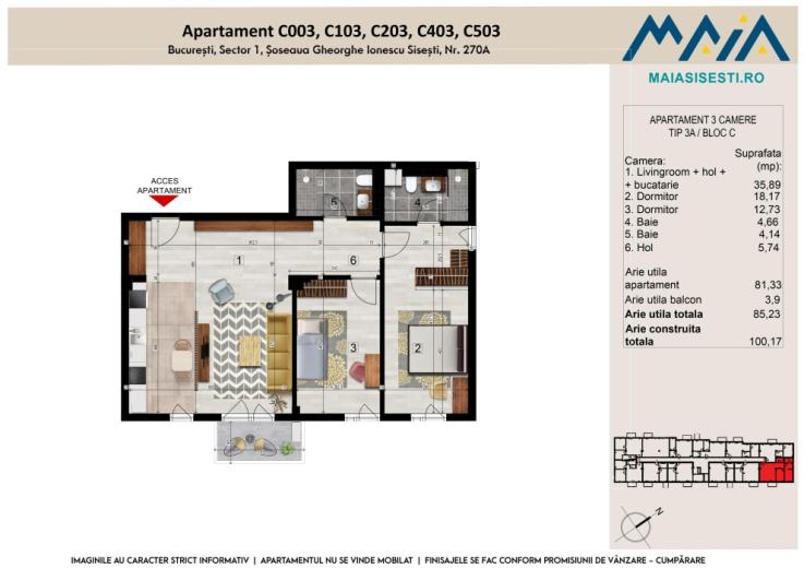 3 CAMERE | FINISAJE PREMIUM | SISESTI | LANGA METROU STRAULESTI