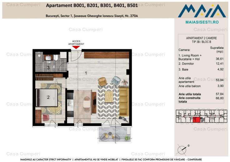 2 CAMERE | FINISAJE PREMIUM | SISESTI | LANGA 2 COCOSI | METROU STRAULESTI