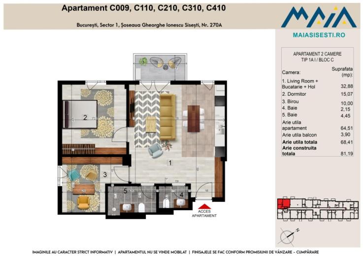 2 CAMERE | SISESTI | METROU STRAULESTI | FINISAJE PREMIUM