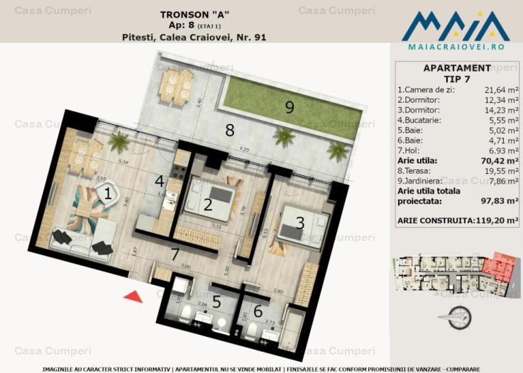 Apartament 3 Camere Premium | Calea Craiovei |  Ultracentral