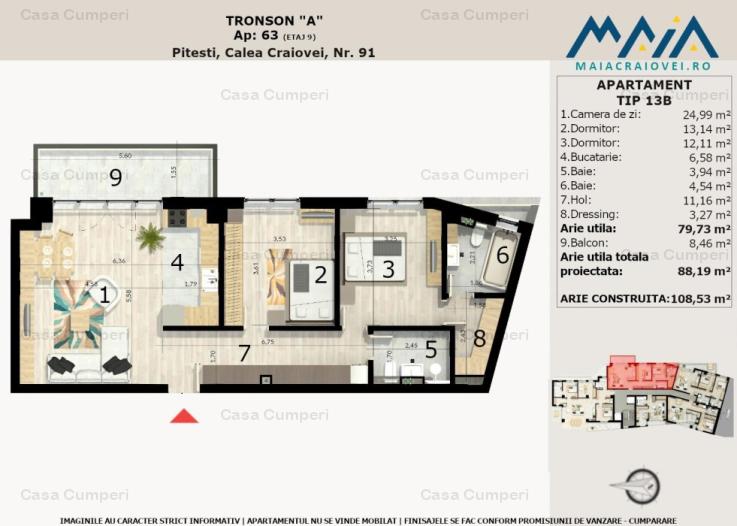 Apartament 3 Camere Ultracentral | Craiovei | Pitesti | Finisaje Premium