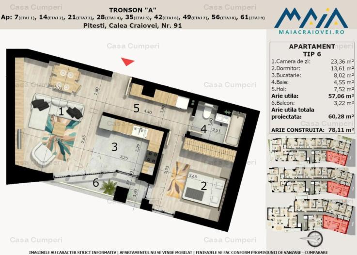 Finisaje Premium | Pitesti | Ultracentral | 2 Camere | Incalzire in pardoseala