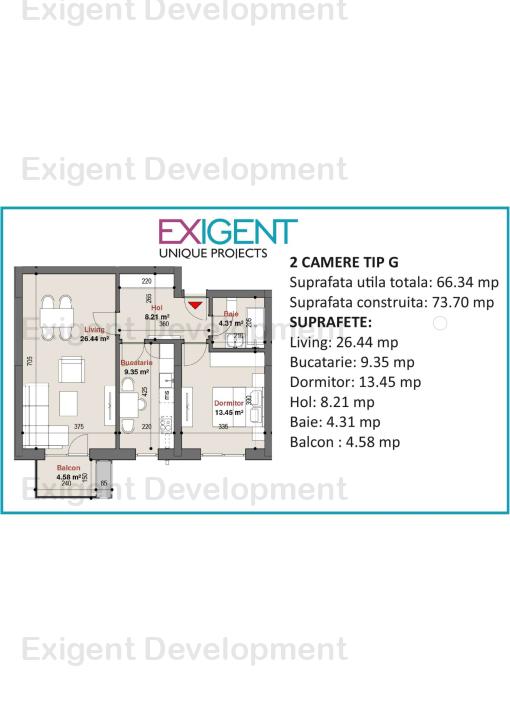 Apartament 2 camere tip G in Complex Plaza Residence Faza 5