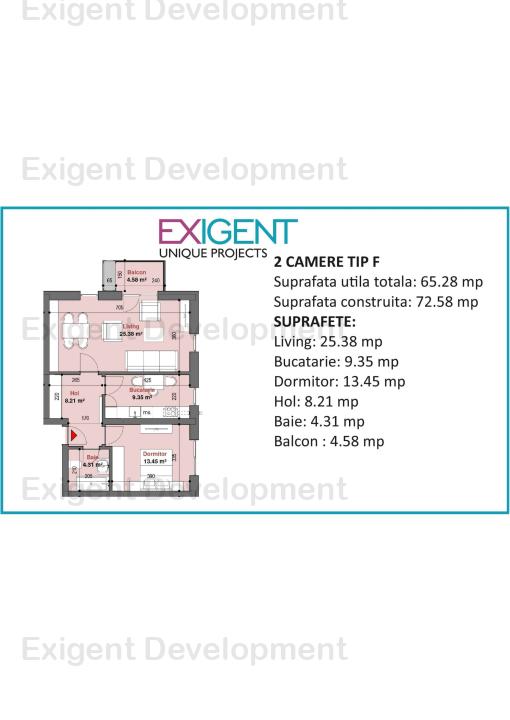 Apartament 2 camere tip F in Complex Plaza Residence Faza 5
