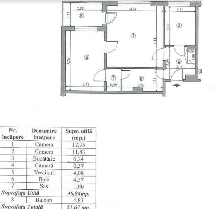 Dristor  apartament 2 camere, bloc reabilitat termic