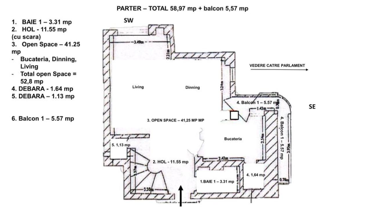 Duplex 4 camere Unirii  Tribunalul Bucuresti