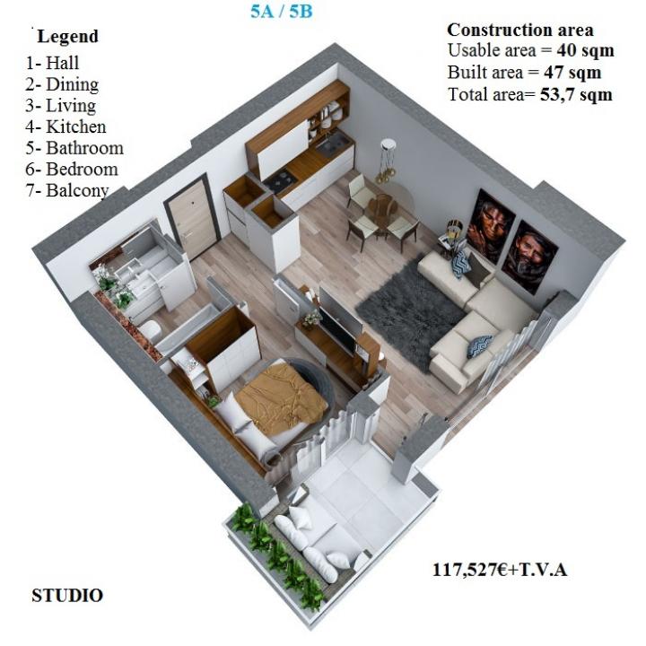  Comison 0%  Studio 2 camere in Floreasca Residence