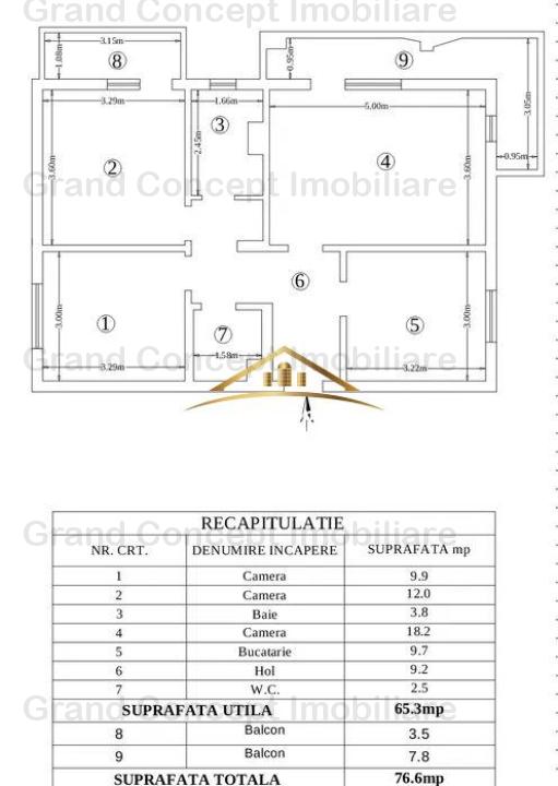 Apartament 3 camere, Targu Cucu, 77mp , Cod Oferta: 6561