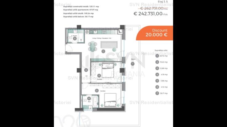 Vanzare apartament 3 camere, Pipera, Bucuresti