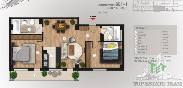 Apartament cu 3 camere de vanzare in zona Pipera