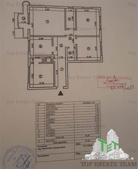 Apartament cu 4 camere cu loc de parcare  de vanzare in zona Unirii