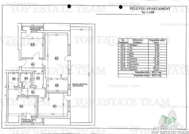 Apartament 4 camere decomandat + terasa 45mp zona Dristor/Baba Novac