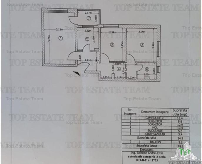 Apartament 3 camere decomandat metrou 1 decembrie 1918