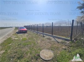 Teren 1651mp stradal imprejmuit cu gard beton-fier la 27km de Pacii