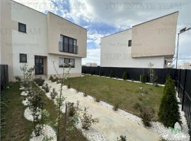 Vila individuala cuplata, 4 camere, mobilata/utilata ultramodern, cu toate utilitatile in  Domnesti