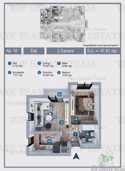 Apartament nou 2 camere bloc caramida in Militari Residence