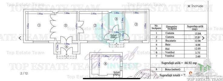 Casa 3 camere in zona Eminescu -Mosilor