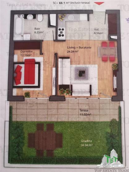 Apartament 2 camere + gradina de vanzare, Parcul Privighetorilor by Cordia