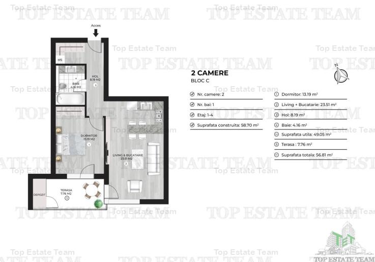 Apartament 3 camere de vanzare in zona Doamna Ghica