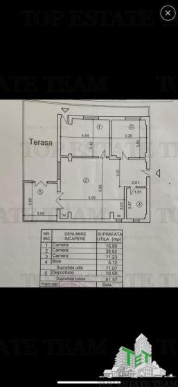 Apartament 3 camere cu terasa de vanzare in zona Parc Bazilescu