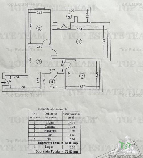 Apartament 2 camere SPATIOS,  73mp + POD pe toata suprafata apartamentului