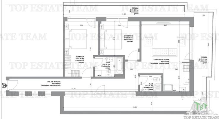 Apartament 3 camere, terasa 40 mp, finisaje Premium in bloc nou, zona Mosilor