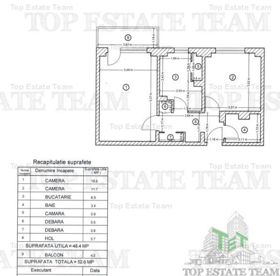 2 camere decomandate - 52 mp langa Mega Mall - Pantelimon