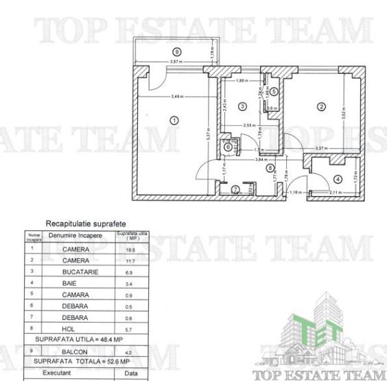 2 camere decomandate - 52 mp langa Mega Mall - Pantelimon