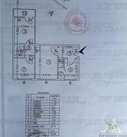 Apartament 3 camere decomandat Titan