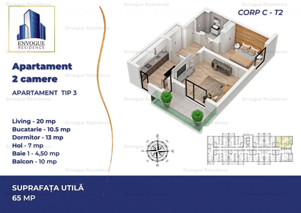 Envogue Residence- OFERTA 2 camere decomandat