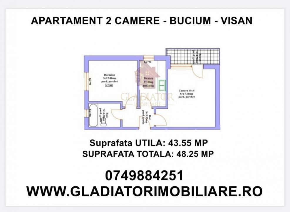 Apartament cu 2 camere in zona VISANI, 0 COMISION