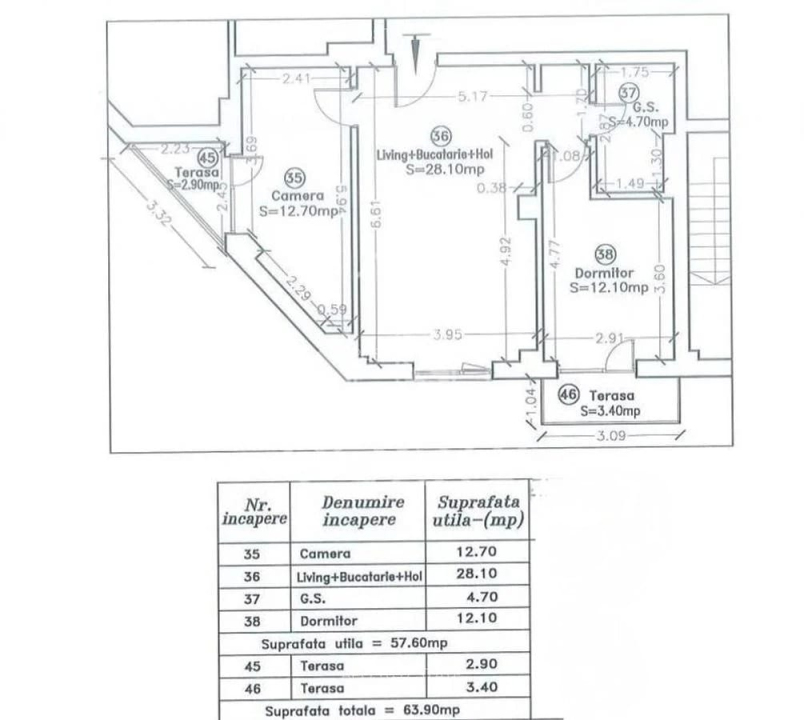 Apartament 3 camere langa scoala British