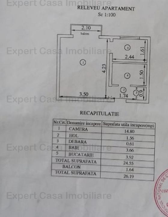 Garsoniera etajul 3,Ultracentral, 65000 euro