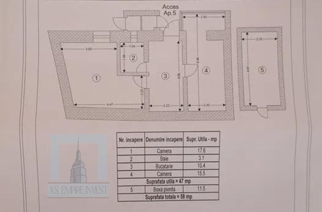 Ap 2 camere semidecomandat - zona Centrul Istoric (ID: 9918)