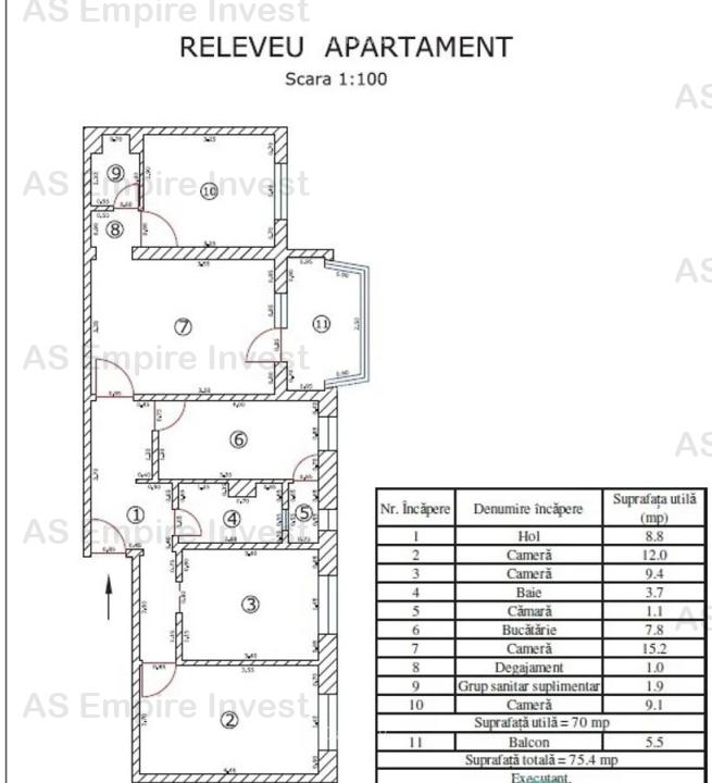 Ap 4 camere - zona Centrul Civic (ID: 15685)