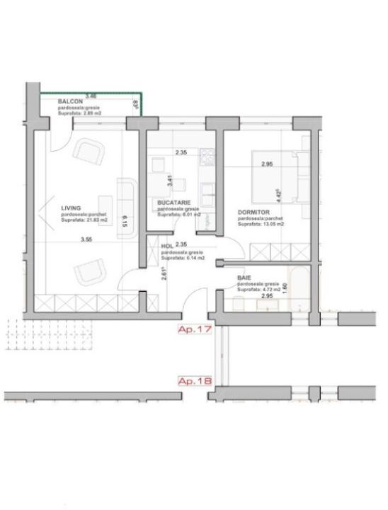 Ap 2 camere mobilat-utilat - zona Subcetate 