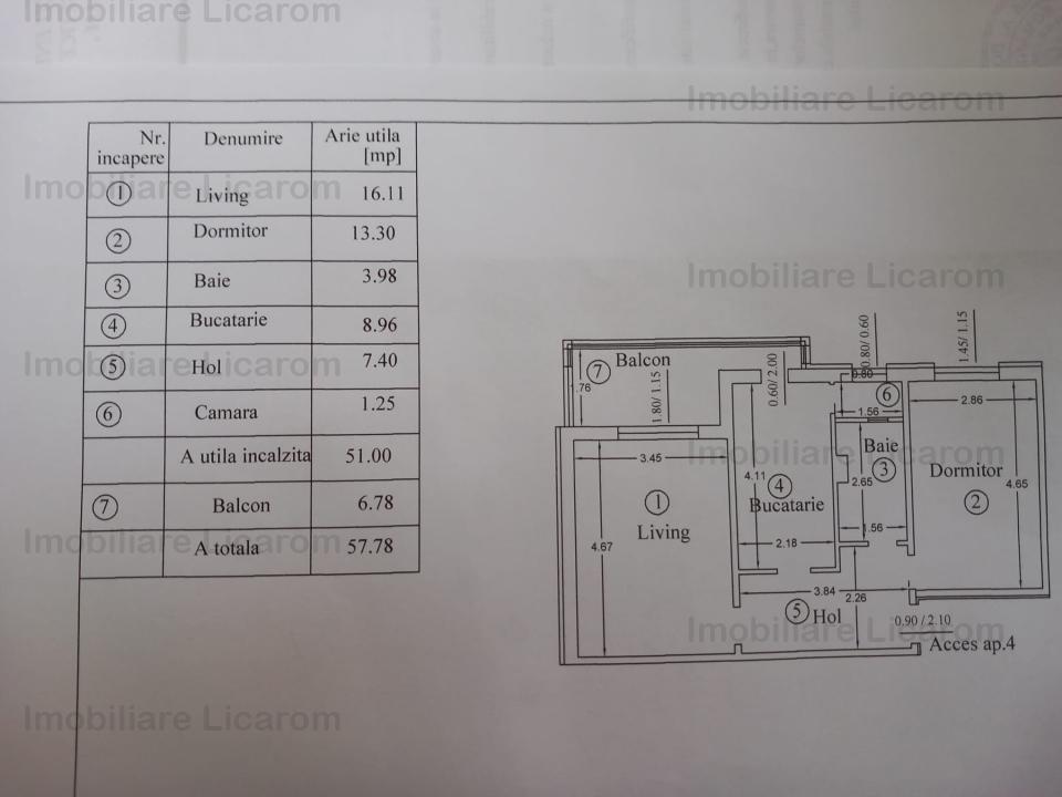 Apartament spatios 2 camere Racadau Tampei, bloc tip vila.