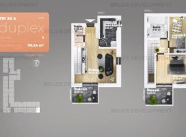 Duplex 3 camere  Piata Sudului 70.34 mp utili