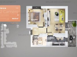 Apartament 2 camere Decomandat  Piata Sudului 55,13 mp utili