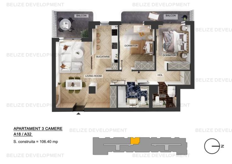 Apartament 3 camere | Pipera Plaza | 2 Terase  | Bloc Finalizat