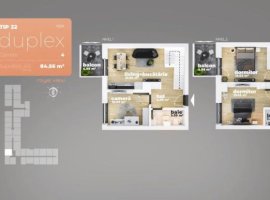 Duplex 4 camere  Piata Sudului 84.56 mp utili