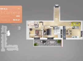 Apartament 3 camere Piata Sudului 88.96 mp utili