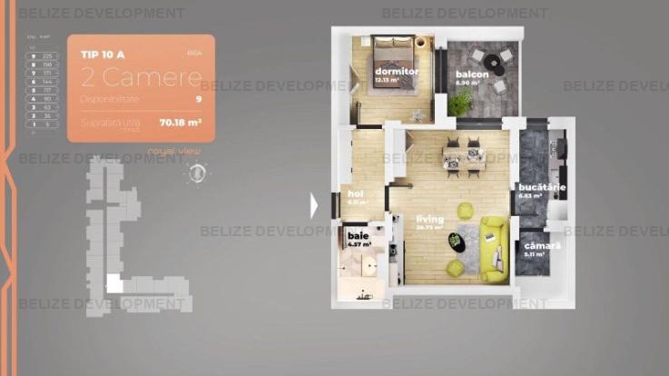 Apartament Decomandat 2 camere Piata Sudului 70,18 mp utili