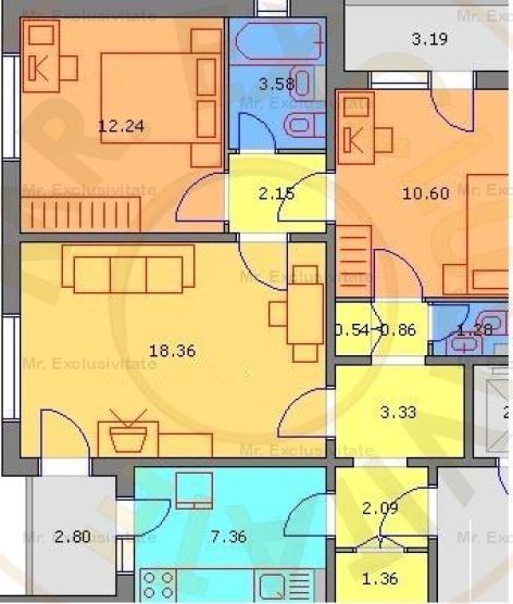 Comision 0% Apartament 3 camere decomandat Negru Voda-Pitesti