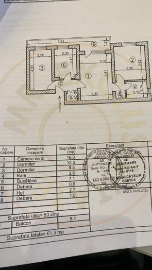 Apartament 3 camere,etaj 2, Craiovei, Pitesti. Comision 0%