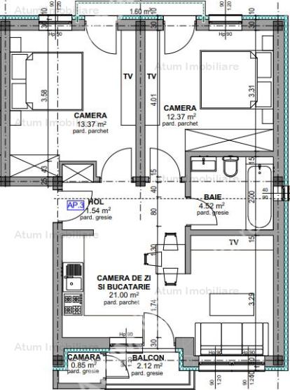 Vanzare apartament 3 camere, Vasile Aaron, Sibiu