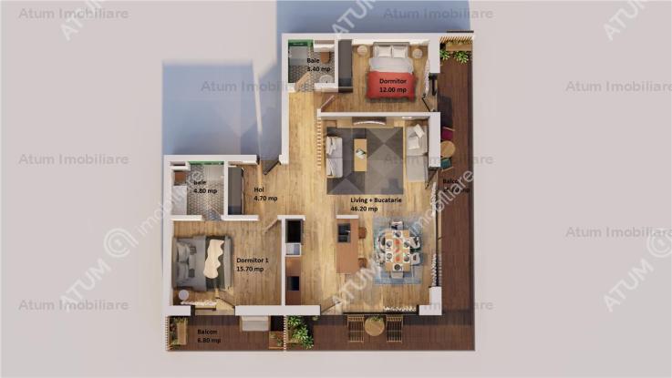 Vanzare apartament 3 camere, Central, Sibiu