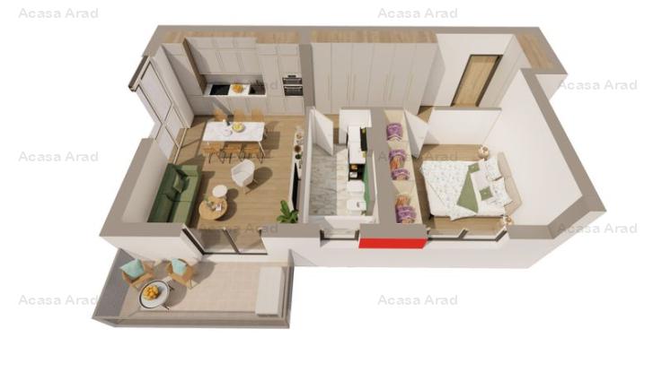 Apartament doua camere ARED RED 9