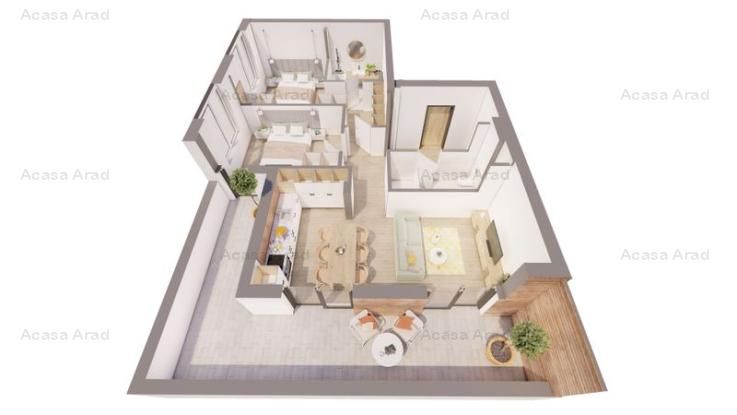 Apartament 3 camere, bloc nou ARED